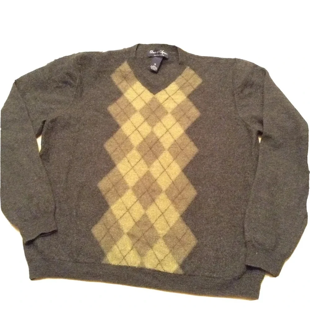 Davis And Squire Men's Sweater Size XL Extra Fine Merino Wool MayBe Shrunk BG-14